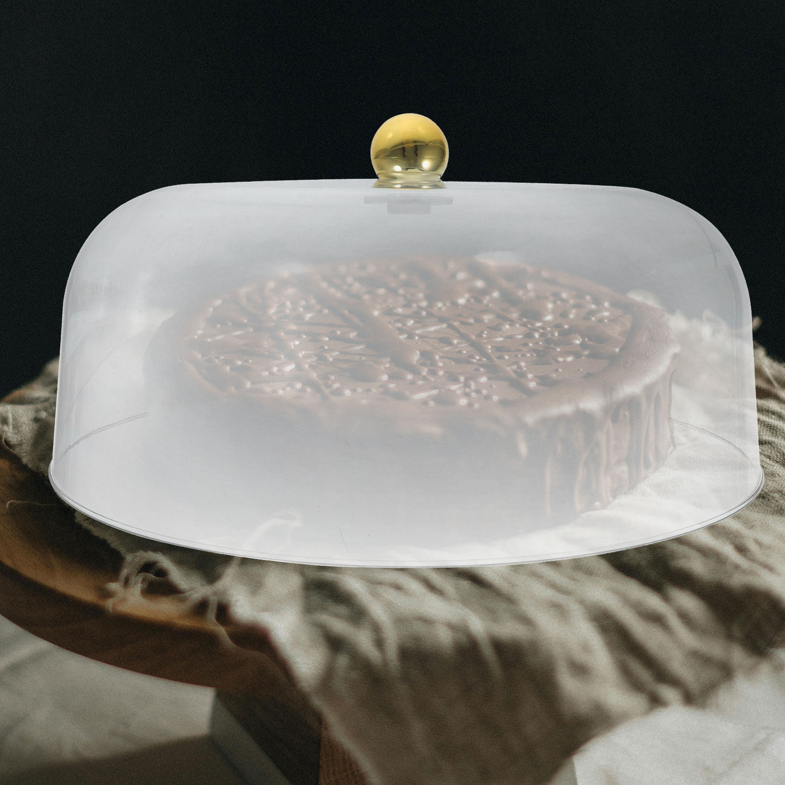 Plastic Dome Clear - 플라스틱 케이크 돔 28cm, 투명 케이크