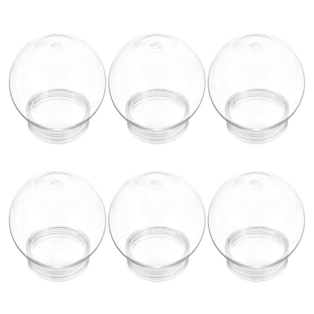 Plastic Dome Clear - 6개들이 투명한 눈송이 볼 용기 세트,